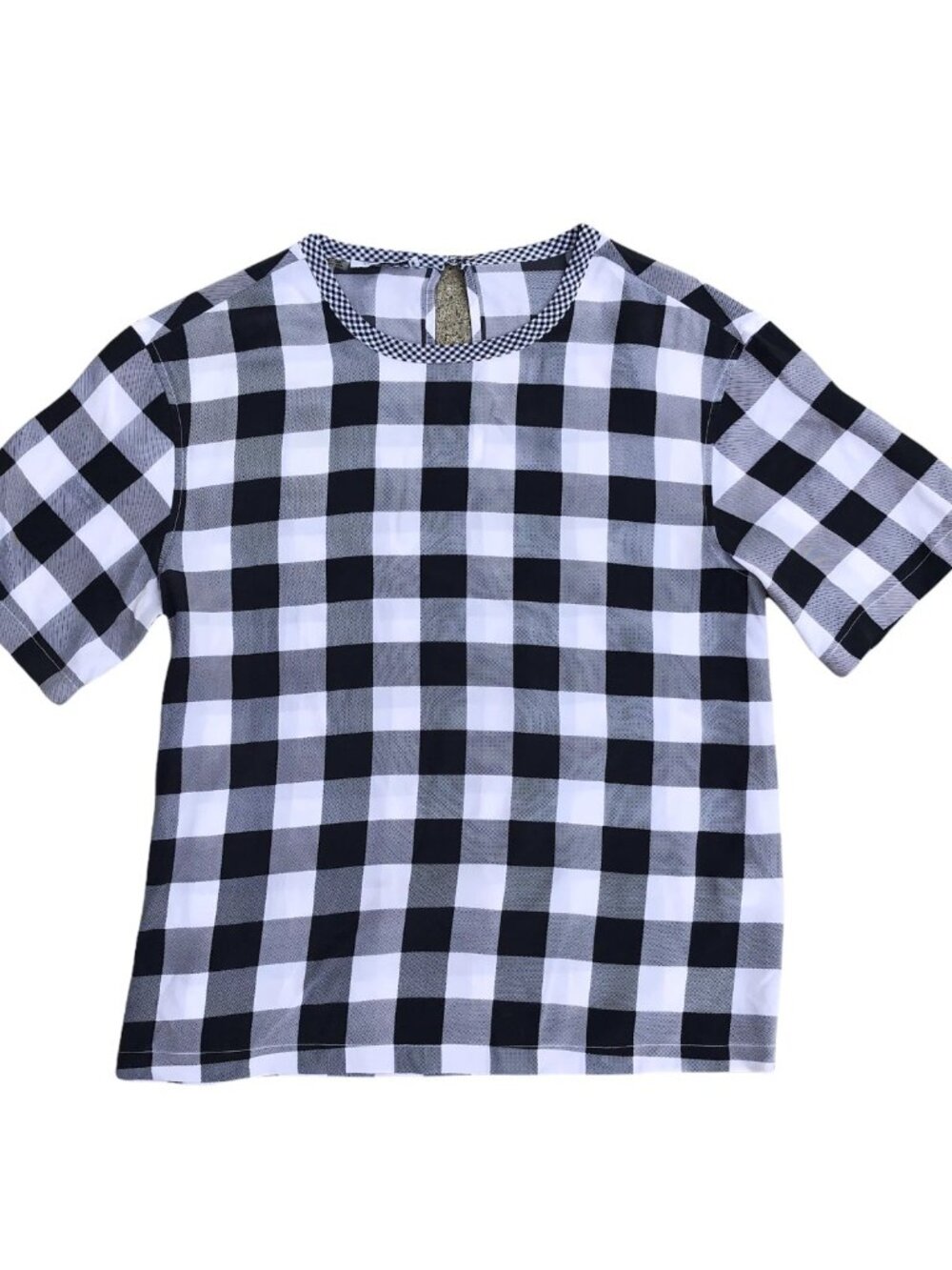 EQUIPMENT Femme 100% Silk Top Shirt Blouse Women's SMALL Grey Plaid Checkered